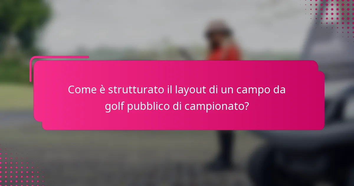 Come è strutturato il layout di un campo da golf pubblico di campionato?