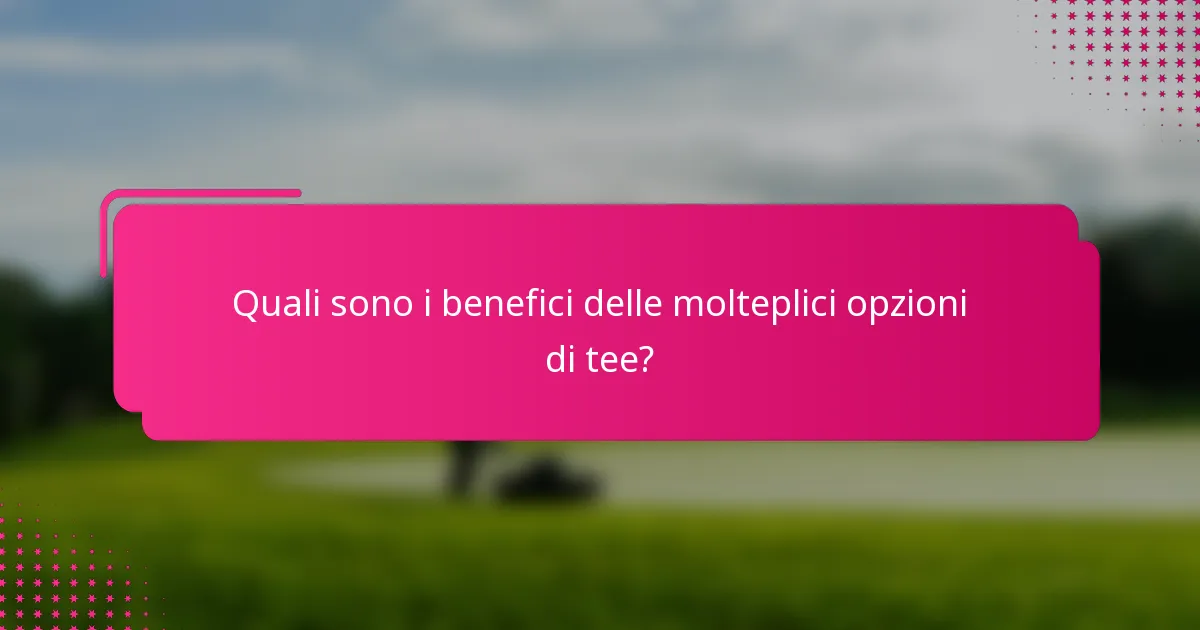Quali sono i benefici delle molteplici opzioni di tee?